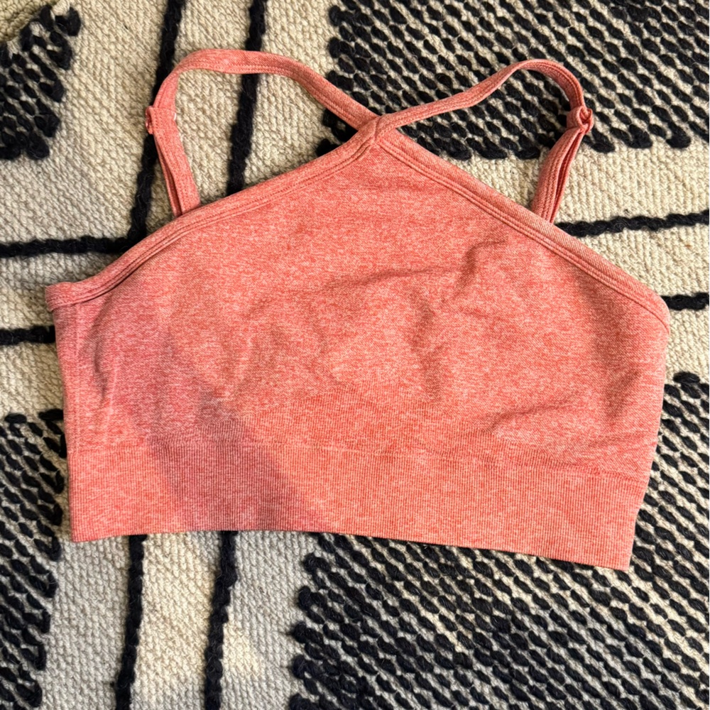 Women's Coral Sports Bra and Shorts Bo + Tee